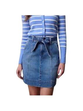 LC Lauren Conrad New Skirt Size XXL Tie Front Denim Mini 2XL Jean Skirt NWT